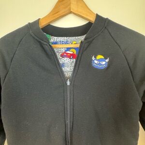 Boys Sz 10 Black Zip-Up Jacket with Monster Patch Garanimals reversible jacket